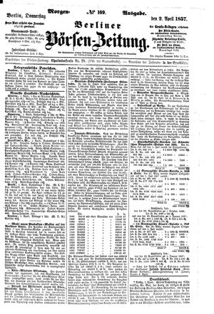 Berliner Börsen-Zeitung vom 02.04.1857