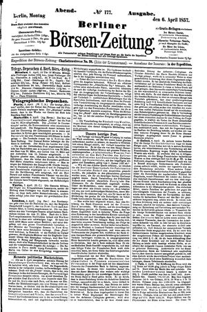 Berliner Börsen-Zeitung vom 06.04.1857