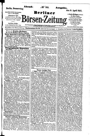 Berliner Börsen-Zeitung vom 09.04.1857