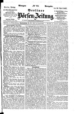 Berliner Börsen-Zeitung vom 10.04.1857