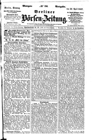 Berliner Börsen-Zeitung vom 12.04.1857