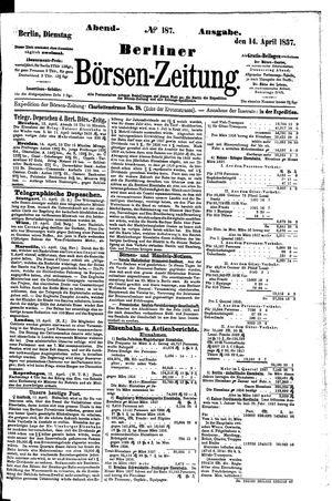 Berliner Börsen-Zeitung on Apr 14, 1857