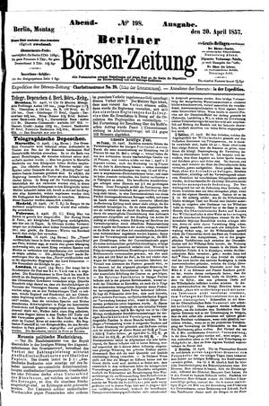 Berliner Börsen-Zeitung vom 20.04.1857