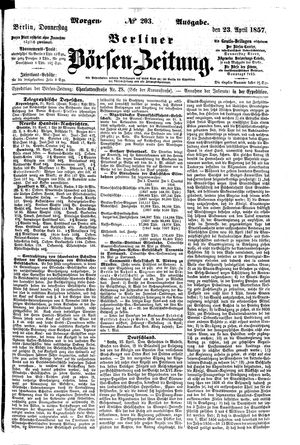 Berliner Börsen-Zeitung vom 23.04.1857