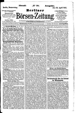 Berliner Börsen-Zeitung vom 23.04.1857