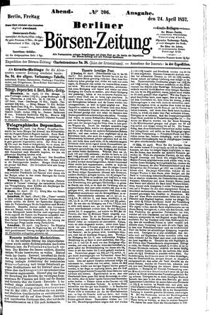 Berliner Börsen-Zeitung vom 24.04.1857