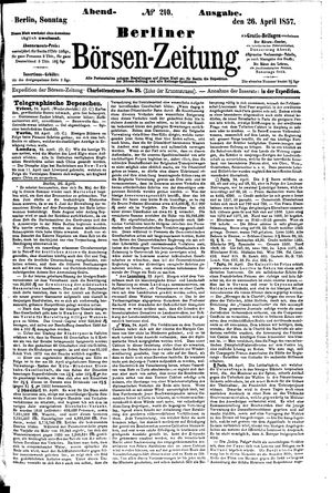 Berliner Börsen-Zeitung vom 26.04.1857