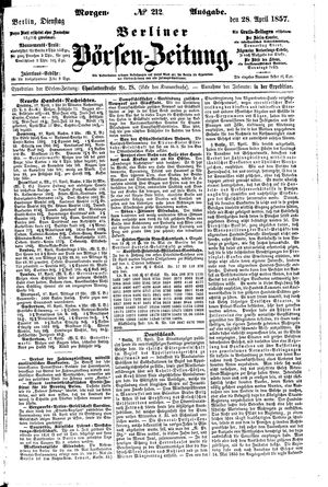 Berliner Börsen-Zeitung vom 28.04.1857