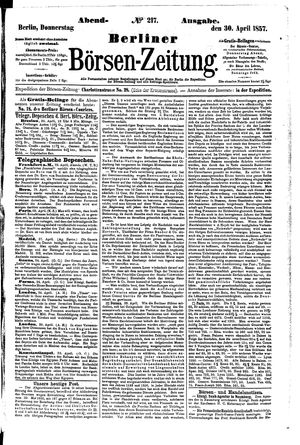 Berliner Börsen-Zeitung on Apr 30, 1857