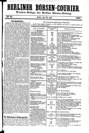 Berliner Börsen-Zeitung vom 30.04.1857