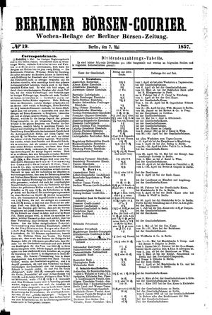 Berliner Börsen-Zeitung vom 07.05.1857
