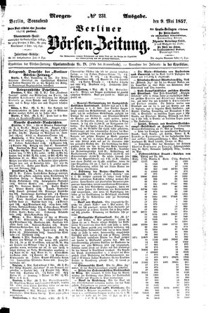 Berliner Börsen-Zeitung vom 09.05.1857