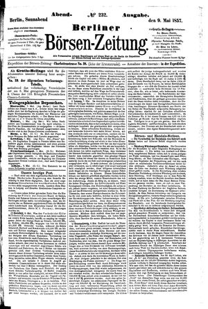 Berliner Börsen-Zeitung vom 09.05.1857