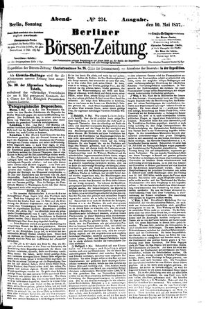 Berliner Börsen-Zeitung vom 10.05.1857