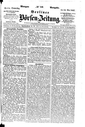Berliner Börsen-Zeitung vom 14.05.1857