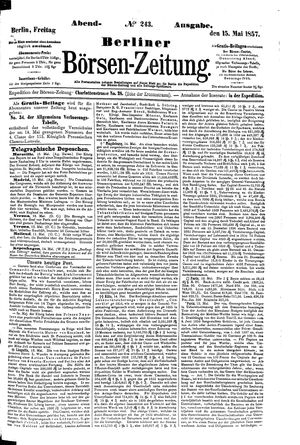 Berliner Börsen-Zeitung vom 15.05.1857