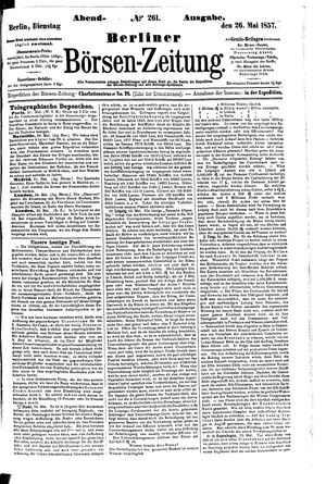 Berliner Börsen-Zeitung vom 26.05.1857
