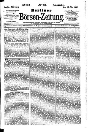 Berliner Börsen-Zeitung vom 27.05.1857