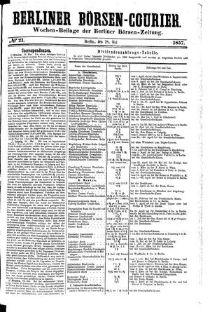 Berliner Börsen-Zeitung vom 28.05.1857