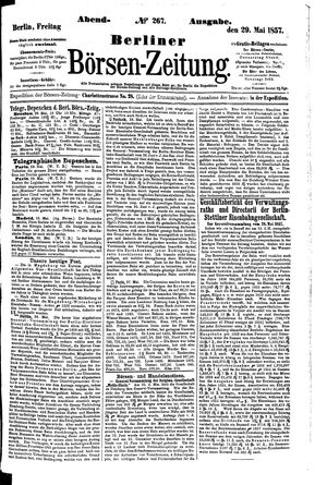 Berliner Börsen-Zeitung vom 29.05.1857