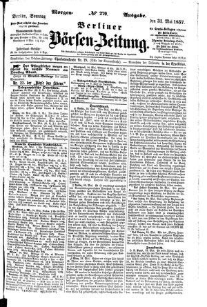 Berliner Börsen-Zeitung on May 31, 1857