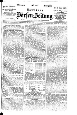 Berliner Börsen-Zeitung vom 03.06.1857