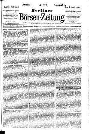 Berliner Börsen-Zeitung on Jun 3, 1857