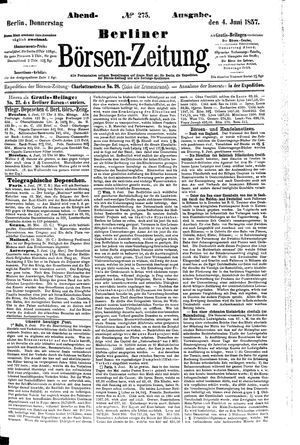 Berliner Börsen-Zeitung vom 04.06.1857