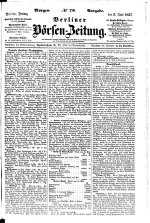 Berliner Börsen-Zeitung vom 05.06.1857