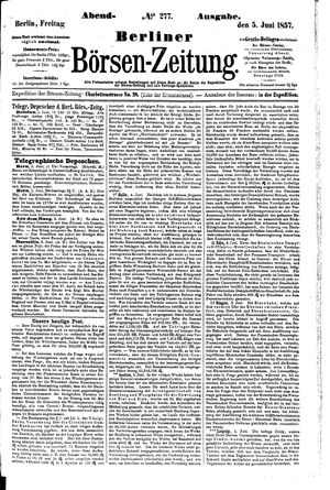 Berliner Börsen-Zeitung vom 05.06.1857
