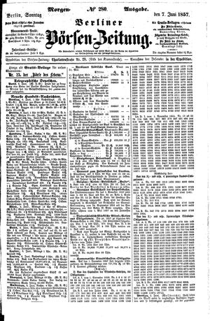 Berliner Börsen-Zeitung vom 07.06.1857