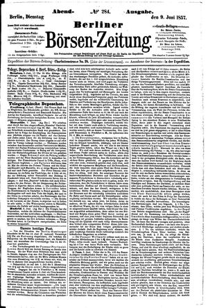 Berliner Börsen-Zeitung vom 09.06.1857