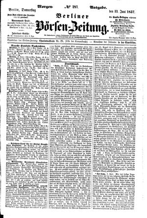 Berliner Börsen-Zeitung vom 11.06.1857