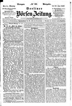 Berliner Börsen-Zeitung vom 14.06.1857