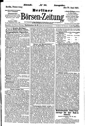 Berliner Börsen-Zeitung vom 18.06.1857