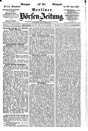 Berliner Börsen-Zeitung vom 20.06.1857