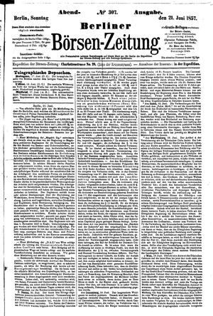 Berliner Börsen-Zeitung vom 21.06.1857
