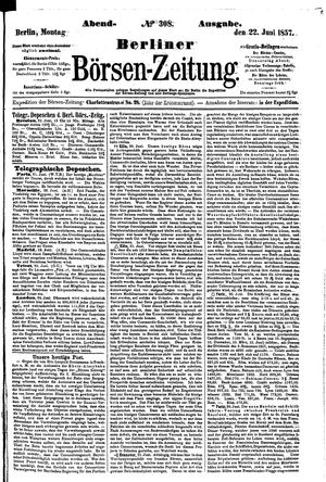 Berliner Börsen-Zeitung vom 22.06.1857