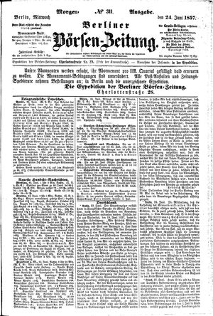 Berliner Börsen-Zeitung vom 24.06.1857