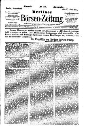 Berliner Börsen-Zeitung vom 27.06.1857