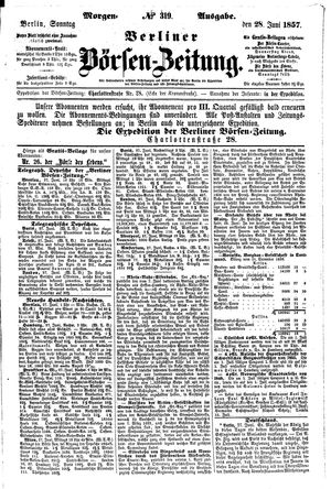 Berliner Börsen-Zeitung on Jun 28, 1857