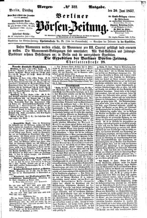 Berliner Börsen-Zeitung vom 30.06.1857