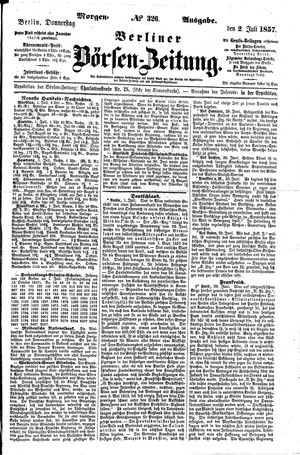 Berliner Börsen-Zeitung vom 02.07.1857