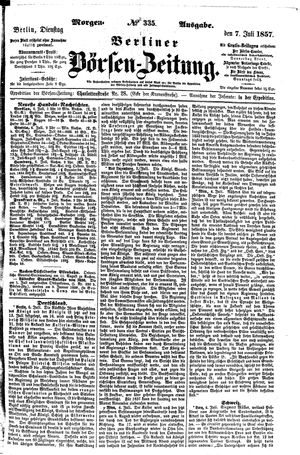 Berliner Börsen-Zeitung vom 07.07.1857