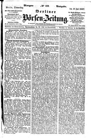 Berliner Börsen-Zeitung vom 09.07.1857