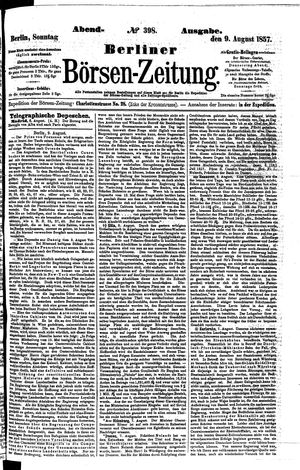 Berliner Börsen-Zeitung vom 09.08.1857