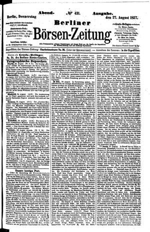 Berliner Börsen-Zeitung vom 27.08.1857