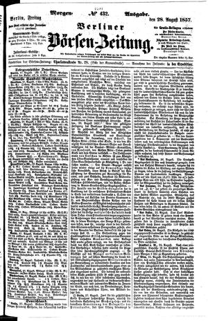 Berliner Börsen-Zeitung vom 28.08.1857