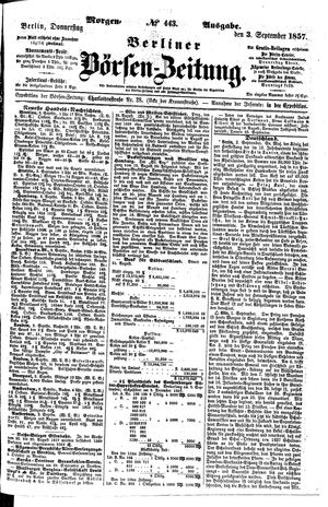 Berliner Börsen-Zeitung vom 03.09.1857