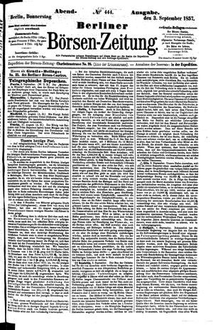 Berliner Börsen-Zeitung vom 03.09.1857